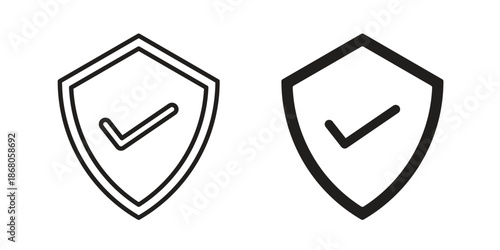 Insured icons. Line Art Style Design Isolated On White