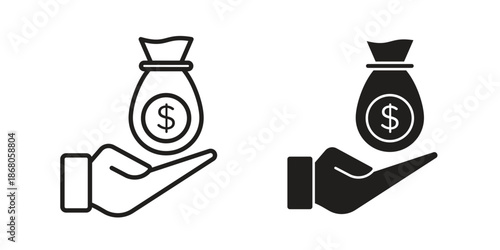 Investment icons. Line Art Style Design Isolated On White