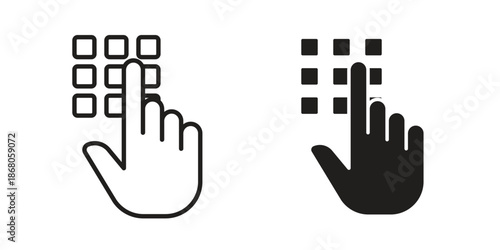 Keypad icons. Line Art Style Design Isolated On White