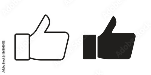 Like icons. Line Art Style Design Isolated On White