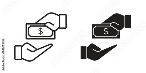 loan icons. Line Art Style Design Isolated On White