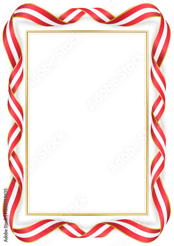 vertical frame and border with Austrian flag