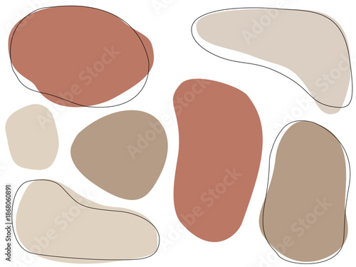 ナチュラルな曲線図形フレーム