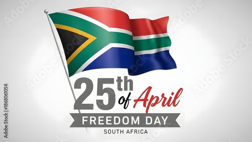 South african freedom day celebration on 25th of april with the national flag