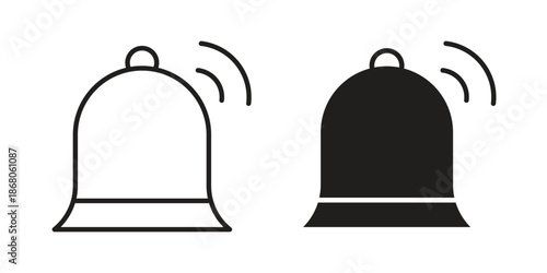 Notification icons. Line Art Style Design Isolated On White