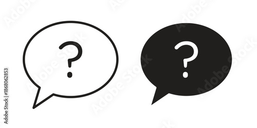 Question mark icons. Line Art Style Design Isolated On White
