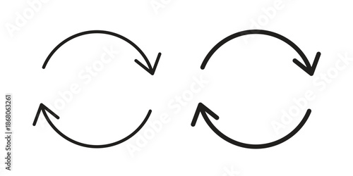 Repeat icons. Line Art Style Design Isolated On White