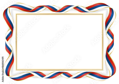 horizontal frame and border with Czech flag
