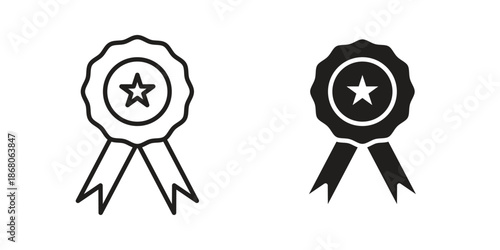 Rosette icons. Line Art Style Design Isolated On White