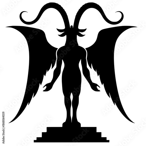 Silhouette of the statue of Baphomet