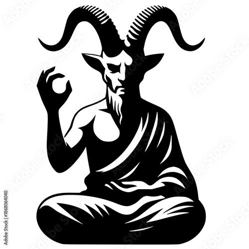 Silhouette of the statue of Baphomet