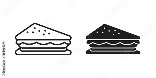 Sandwich icons. Line Art Style Design Isolated On White