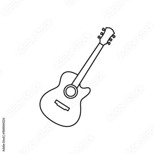 Acoustic Guitar Outline Icon Illustration