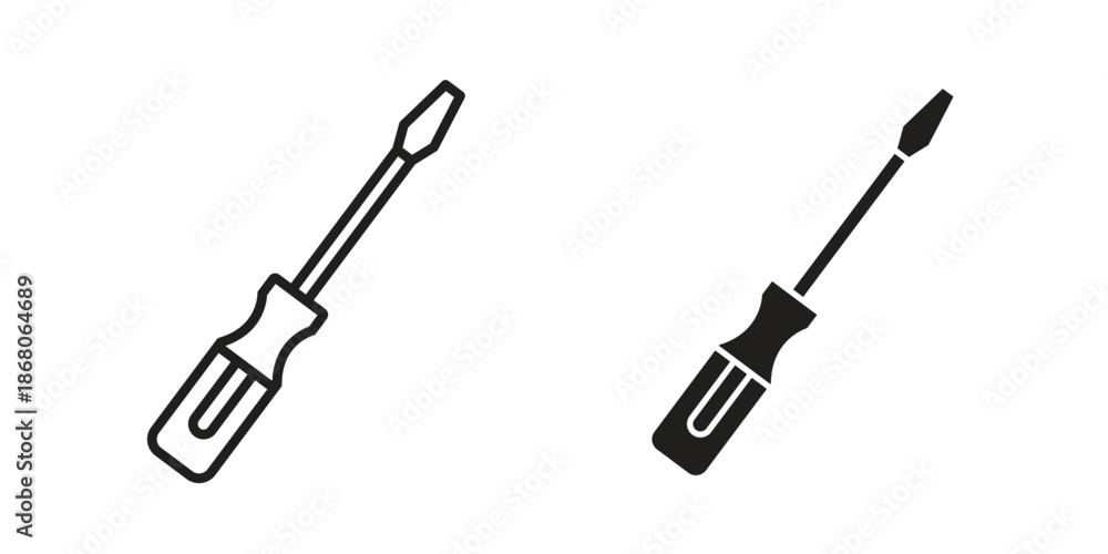 Obraz premium Screwdriver icons. Line Art Style Design Isolated On White