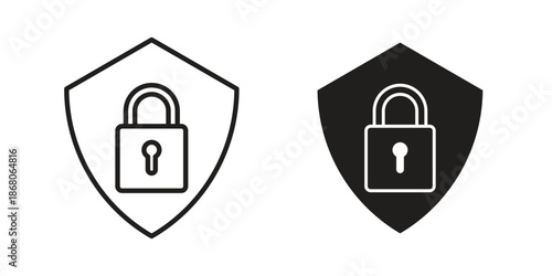 Security lock icons. Line Art Style Design Isolated On White