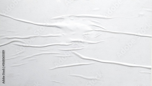 Tableau sur toile White crumpled and creased paper texture background