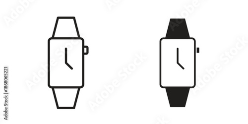 Smartwatch icons. Line Art Style Design Isolated On White