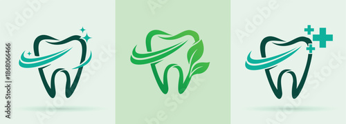    Tooth with swoosh star medical logo dental care hygiene clinic whitening icon
