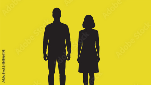 International women's day silhouette of man and woman on transparent background isolated on transparent background celebrating equality and women's empowerment