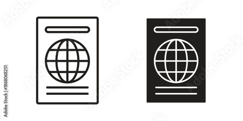 Visa icons. Line Art Style Design Isolated On White