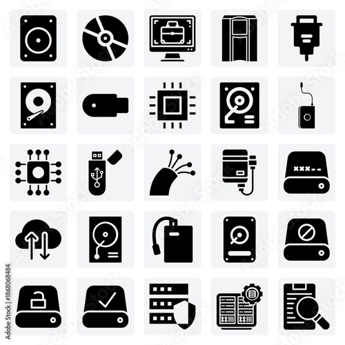 Data Storage And Computer Internals – Hdd, Cd, Usb Drive, And Microchip For Technology And Engineering Diagrams