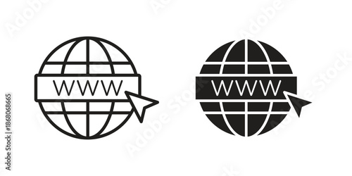 Website icons. Line Art Style Design Isolated On White