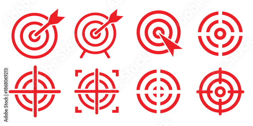 Collection of modern blue digital crosshair target icons. Futuristic sniper reticle designs for weapon sights, shooting games, military optics, HUD interface, army aim focus and navigation graphics