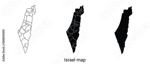 Israel map in different styles