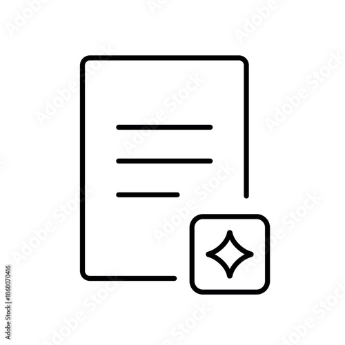 A vector icon representing summarizing a page with focus on key metrics or totals, created in line style with editable stroke