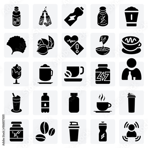 Coffee Drinks And Herbal Stimulants – Latte, Macchiato, And Herbal Extracts For Beverage And Alternative Medicine Graphics