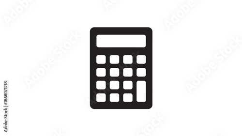 Simple Calculator Icon in Minimalist Design with Dark Color on White Background for Financial Apps