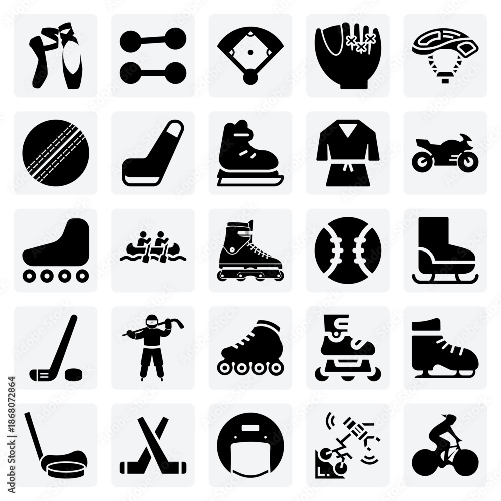 Naklejka premium Team Sports And Individual Fitness Hobbies – Elements For Recreational And Athletic Themed Designs
