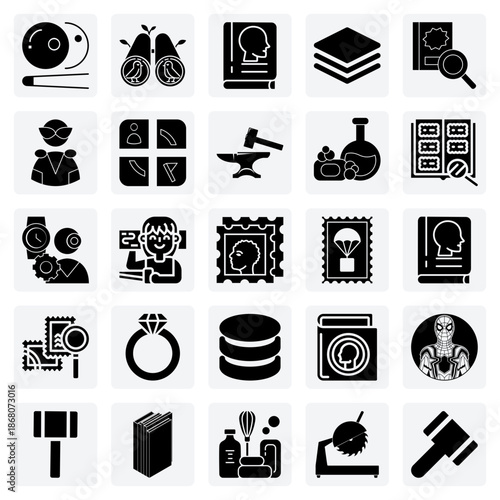 Illustrations Of Various Personal Hobbies – From Coin Collecting And Birdwatching To Billiards And Metalworking.