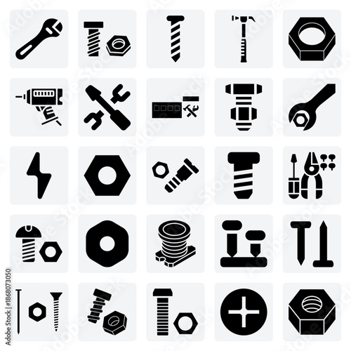 Construction And Engineering Fasteners – Basic Hand Tools And Hardware For Building And Mechanical Assembly Projects