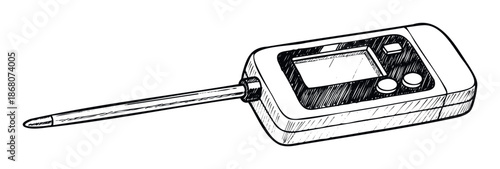 Digital soil pH meter handheld measurement instrument with a long probe for accurate readings in gardening and agricultural testing, suitable for scientific and educational use