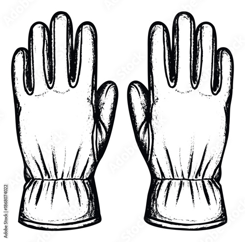 Essential protective work gloves for safety and utility tasks, ideal for industrial, gardening, or cleaning related projects and instructional materials.