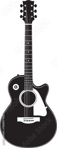 guitar stylish black acoustic with a pickguard for musical expression