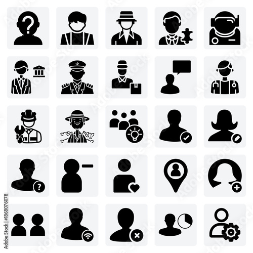 Professional Career Avatars For Men – A Variety Of Occupations Including Actor, Captain, And Archaeologist For Hr Materials