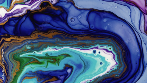 Vibrant Swirling Liquid Pattern Design Element.