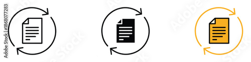 Update document page icon vector. continuous data refresh, synchronization, and workflow symbol. vector illustration.