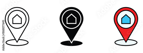 Placeholder icon vector. Home location map pointer symbol. vector illustration.