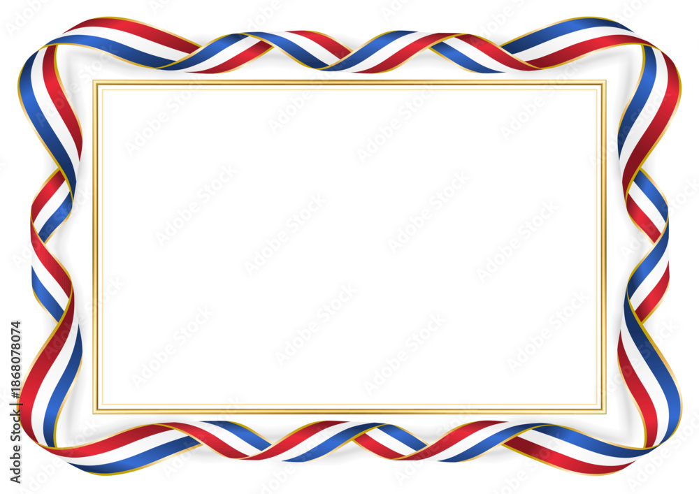 Obraz premium horizontal frame and border with Dutch flag