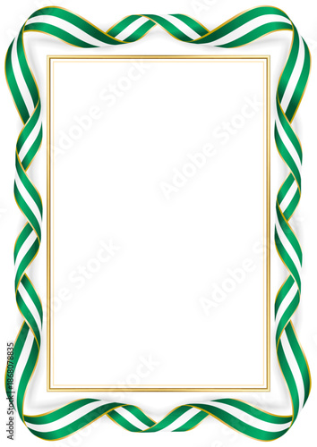 vertical frame and border with Nigerian flag