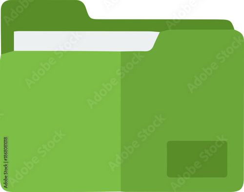 Green Folder Illustration with Label