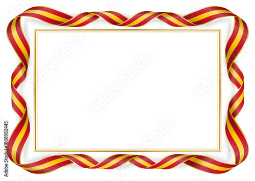 horizontal frame and border with Spanish flag
