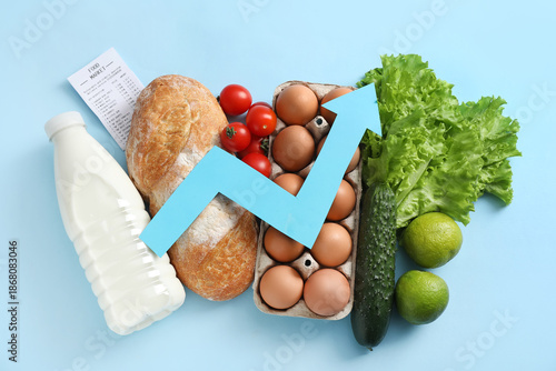 Food products with arrow on...