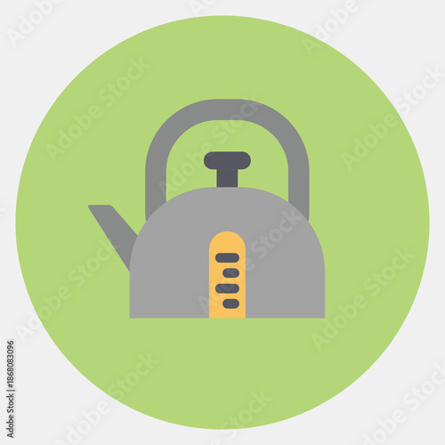 Icon ketle. Coffee shop elements. Icon in color mate style.