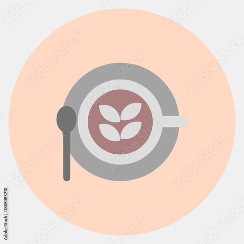 Icon latte. Coffee shop elements. Icon in color mate style.