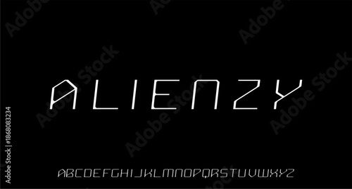 digital sporty aerodynamic futuristic modern geometric font