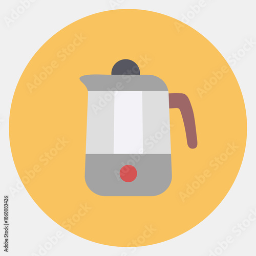Icon moka pot. Coffee shop elements. Icon in color mate style.